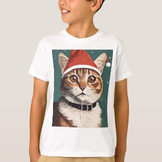 Título: Camiseta de água-forte de gato caprichoso