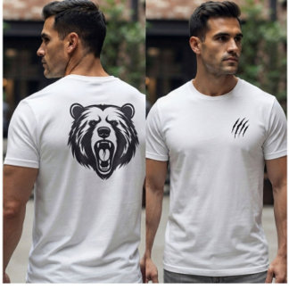Título: Camiseta Gráfica com Marcas de Garra de Ur