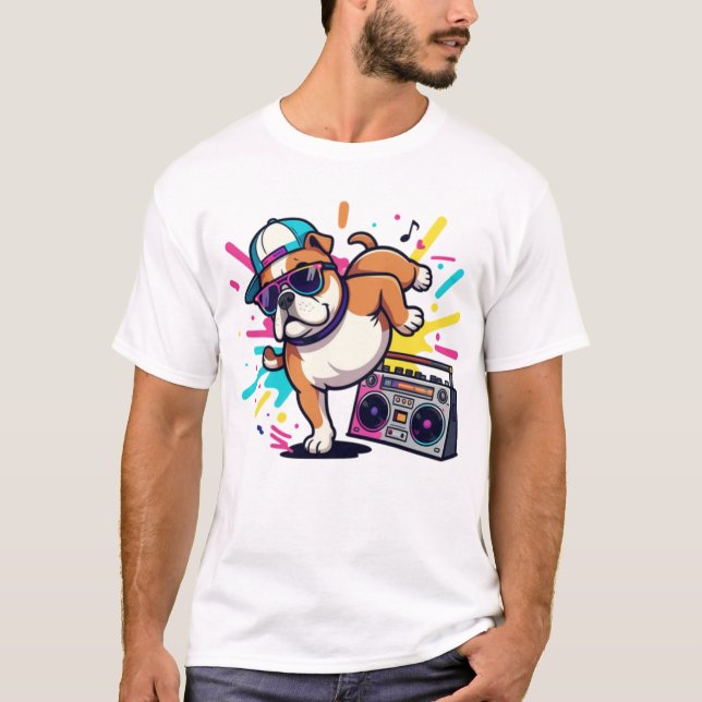 Título: Camiseta Gráfica de Cachorro de Desenho An (Frente)