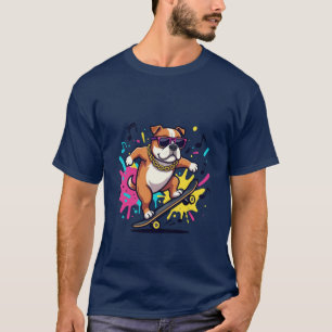 Título: Camiseta Gráfica de Cachorro de Desenho An