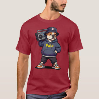 Título: Camiseta Gráfica de Cachorro de Desenho An
