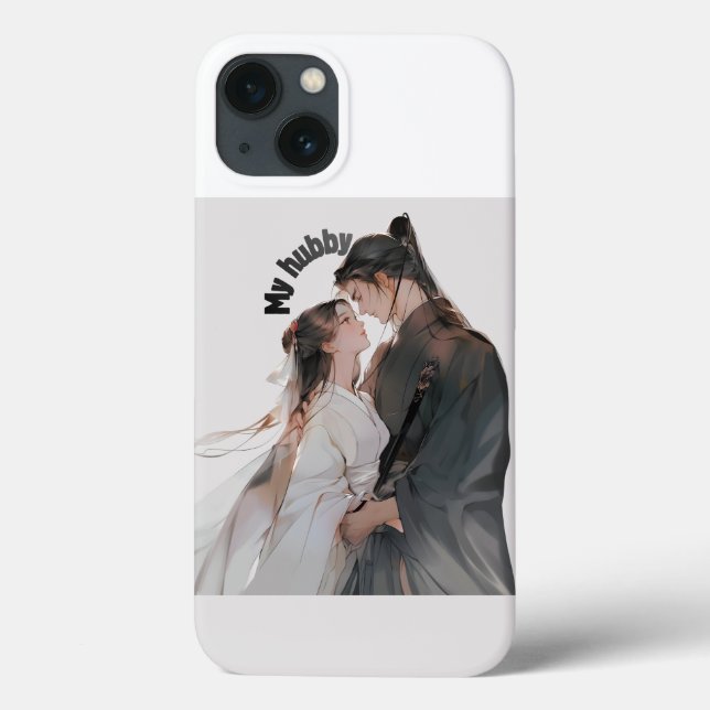 Título: Casal de Anime Romântico para iPhone 13 -  (Verso)