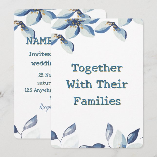 Título: Convite de Casamento Personalizado Elegant (Frente/Verso)