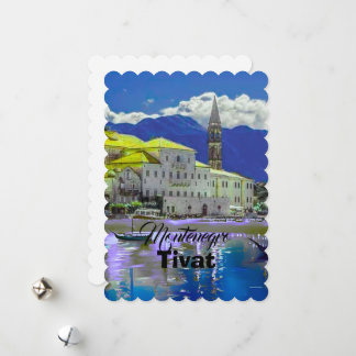 Tivat Montenegro, cartão postal moderno, Arte Viag