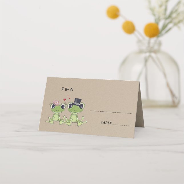 Toadal in Love Sapo Wedding Mesa + Menu Card (Frente)