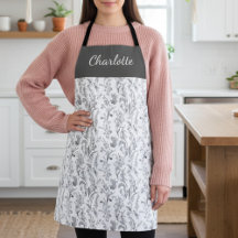 Toalete Floral Preto Branco Nome Personalizado
