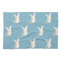 Toalha Azul Urso Polar de Aquarela