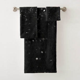 Toalha Bling de cristal preto ajustado Strass