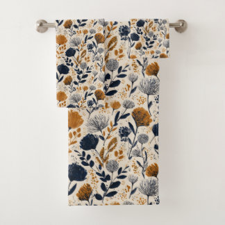 Toalha Botânica Navy & Ochre