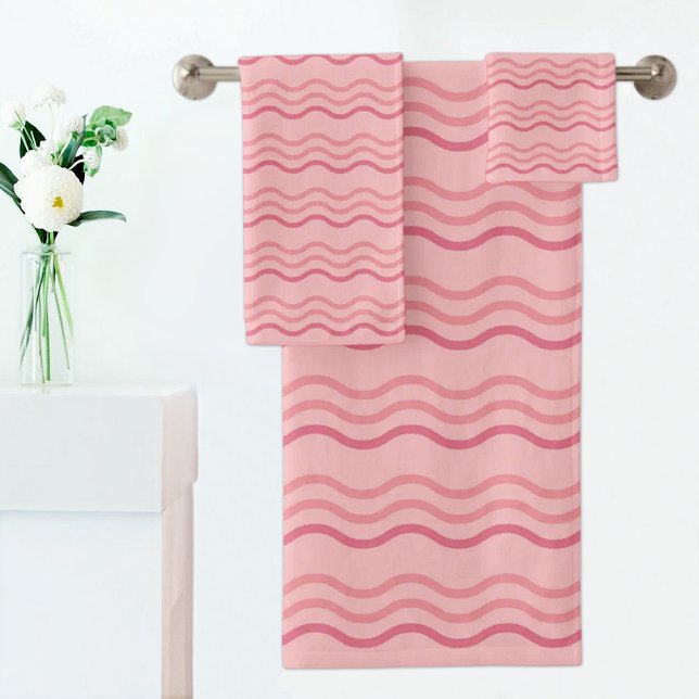 Toalha com Padrão de Onda Rosa (Criador carregado)