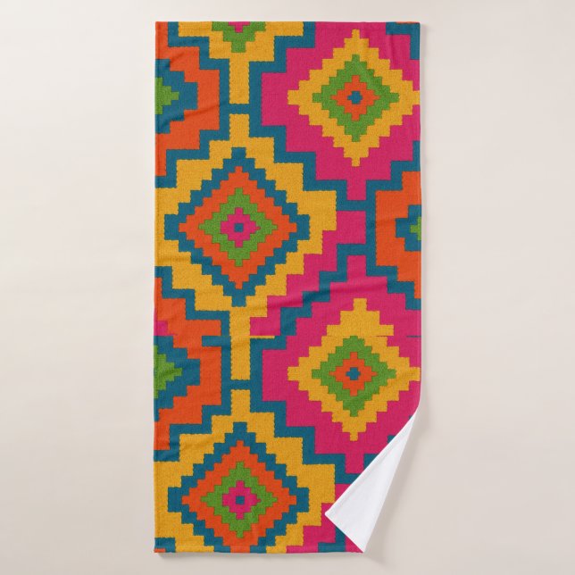 TOALHA CORES GEOMÉTRICO  (Toalha de Banho)