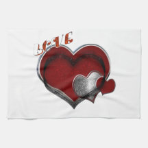 Toalha da cozinha de Heart Magic White