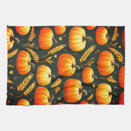 Toalha de abóbora e de trigo