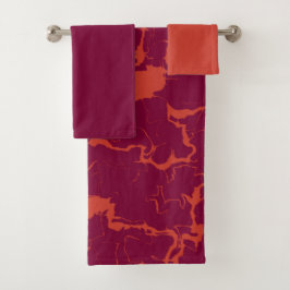 Toalha de Abstrato cor-de-rosa quente e laranja