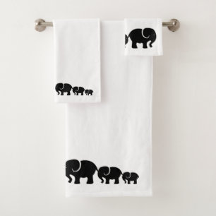 Toalha de Banheiro de Elefante Preto e Bonita