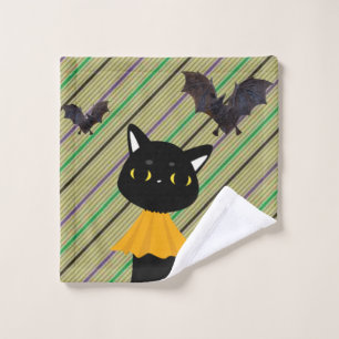 Toalha de Banheiro Define Halloween, Gato Negro