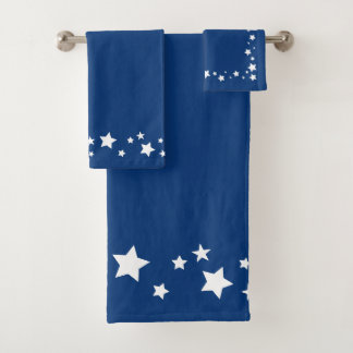 Toalha de banheiro elegante, azul com estrelas