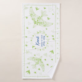 TOALHA DE BANHO 鳥、風に乗る。誕生メモリアル_グリーン3