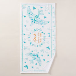 TOALHA DE BANHO 鳥、風に乗る。誕生メモリアル_ブルー3
