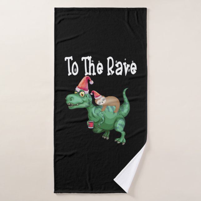 Toalha De Banho À Árvore Rex Funny Sloth cavalgando Dinossauro C (Toalha de Banho)