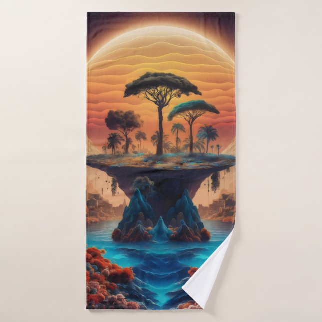 Toalha De Banho A ilha no pôr do sol. (Toalha de Banho)