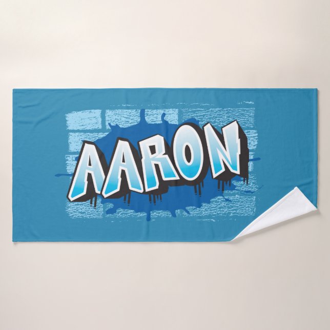 Toalha De Banho Aaron Seu Nome Grafite Bath Beach Towel (Toalha de Banho)