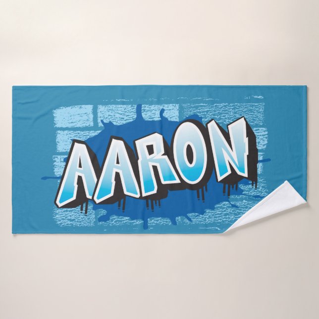 Toalha De Banho Aaron Seu Nome Grafite Bath Beach Towel (Toalha de Banho)