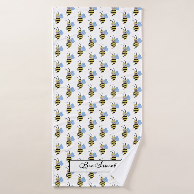 Toalha De Banho Abelhas De Cana-De-Água Com Sorriso Feliz (Toalha de Banho)