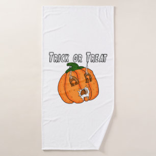 Toalha De Banho Abóbora presente engraçado safado trote Halloween