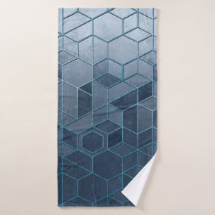 Toalha De Banho Abstração geométrica de hexágonos num alivio a