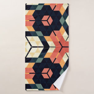 Toalha De Banho Abstract colorful hexagon square geometric seamles