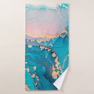 Toalha De Banho Abstract fluid art painting background in alcohol