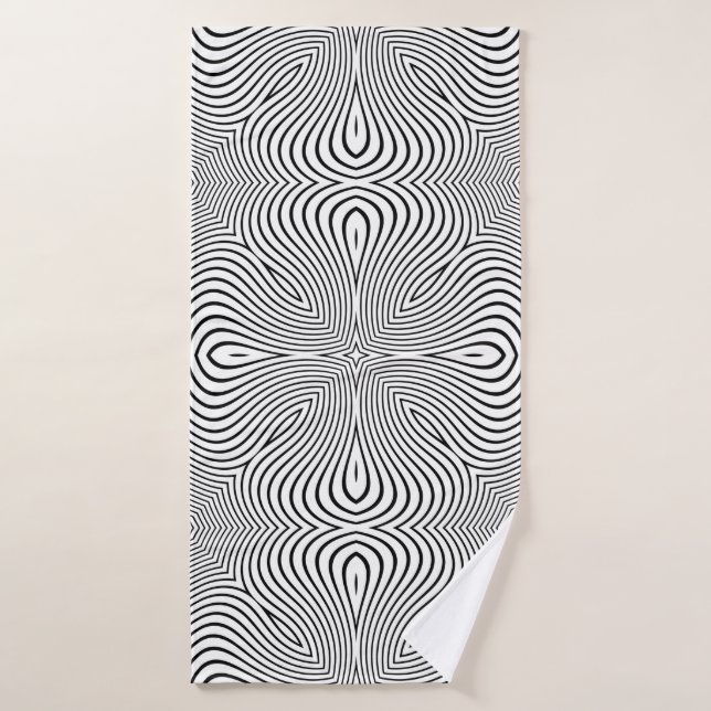 Toalha De Banho Abstract pattern of wavy stripes or rippled 3D rel (Toalha de Banho)