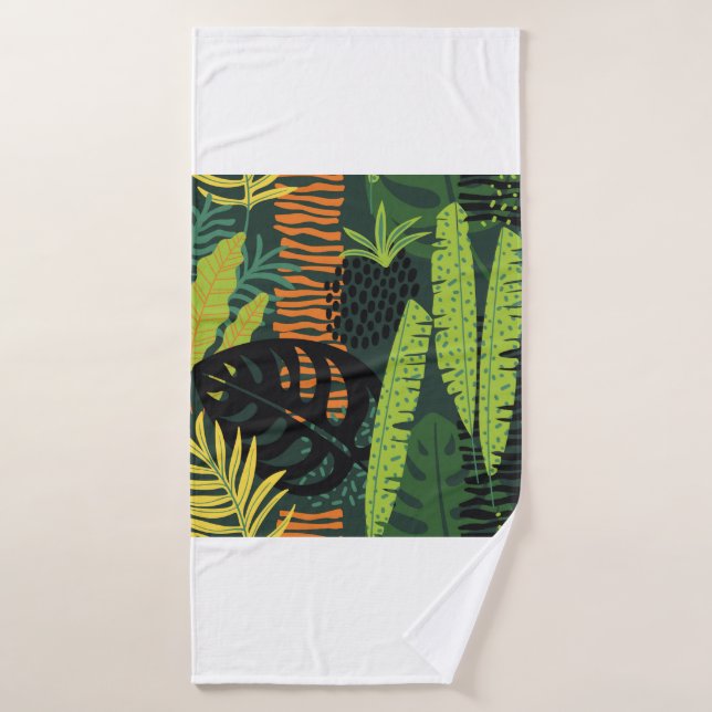 Toalha De Banho Abstract seamless pattern with tropical leaves. Ha (Toalha de Banho)