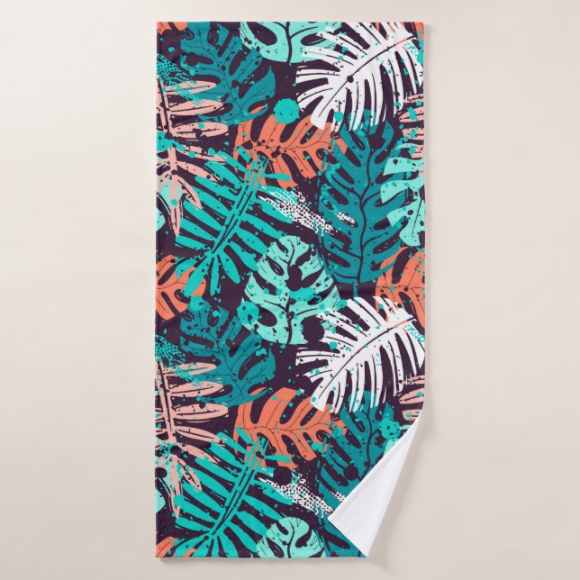 Toalha De Banho Abstract seamless tropical leaves pattern. Creativ (Toalha de Banho)