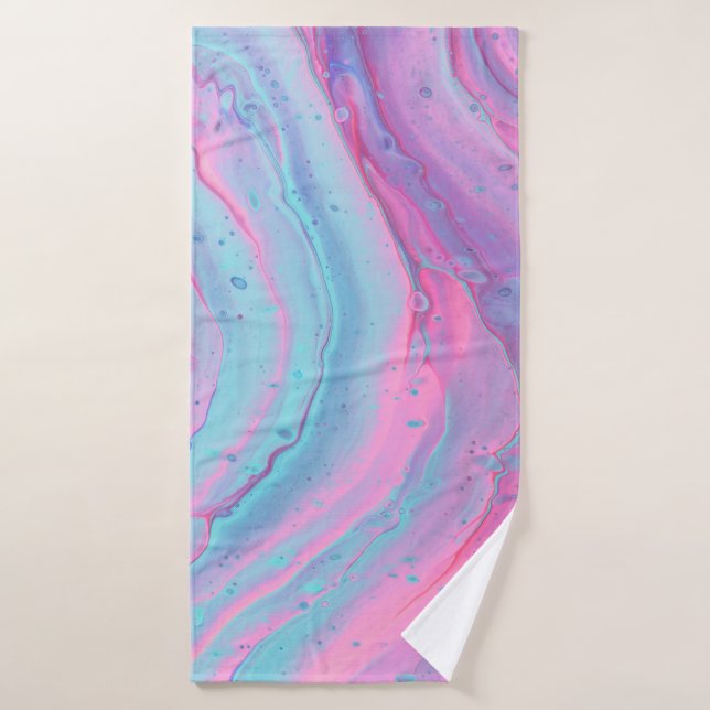 Toalha De Banho Abstrato, cor-de-rosa e verde (Toalha de Banho)