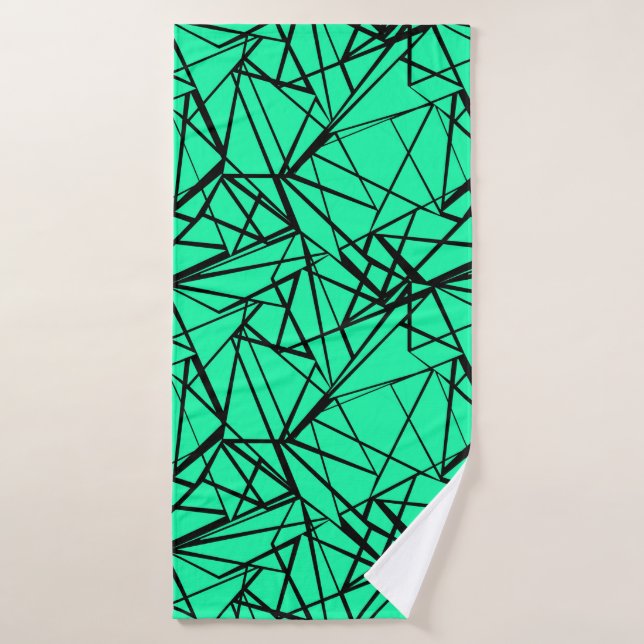Toalha De Banho Abstrato de turquesa preto (Toalha de Banho)
