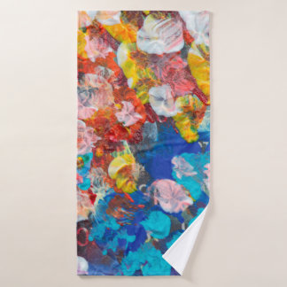 Toalha De Banho Abstrato ponto esfregaço curso de pincel em acríli