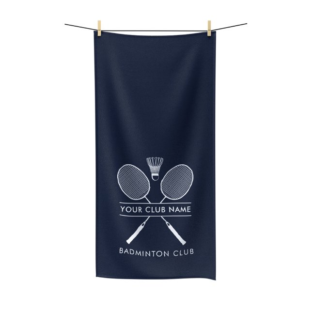 Toalha De Banho Adicionar Rackets de Nome do Clube de Badminton Ma (Badminton Club Name Custom Bath Towel Swag)