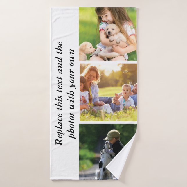 Toalha De Banho Adicionar seu próprio texto e fotos (Toalha de Banho)