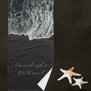 Toalha De Banho Aerial Black Sand Beach Custom