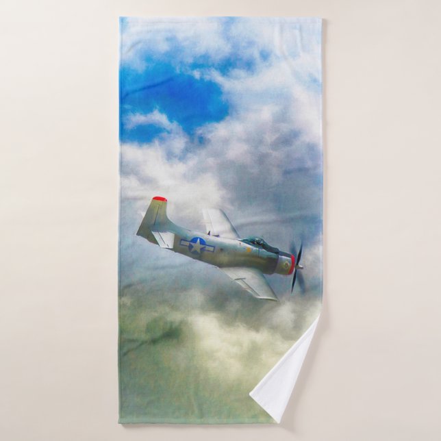 TOALHA DE BANHO AERONAVES DA FORÇA AÉREA WW2 (Toalha de Banho)