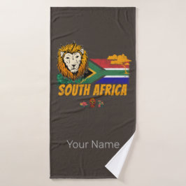 Toalha De Banho África do Sul Vintage Lion Flag Safari Souvenir