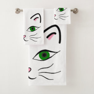 Toalha de banho ajustada - cara do gatinho