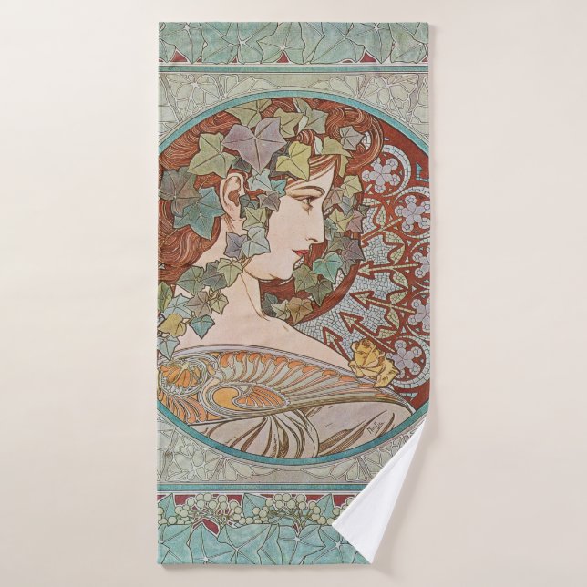 Toalha De Banho Alphonse Mucha - Ivy (Toalha de Banho)