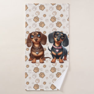Toalha De Banho Amigos bonitos de dachshund