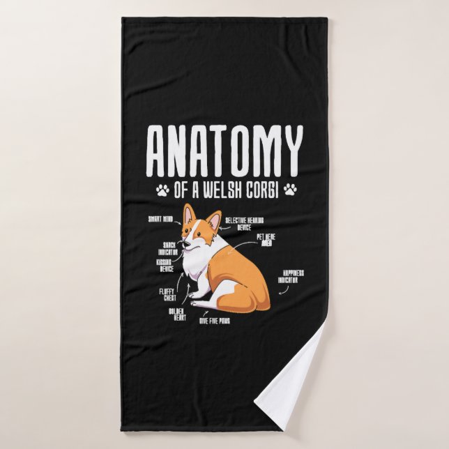 Toalha De Banho Anatomia De Um Galês Corgi (Toalha de Banho)