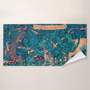 Toalha De Banho Animais na Floresta, William Morris