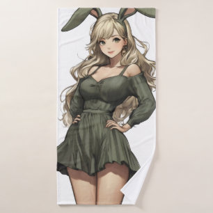Toalha De Banho Anime de Garota Loura