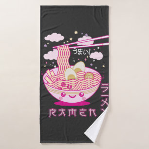 Toalha De Banho Animes e Noodles Ramen Ramen Cute Kawaii Ramen Gir